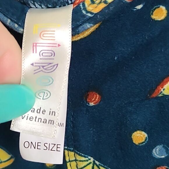 LuLaRoe Gummy Bear One Size (2-10) Butter Soft Legging Teal Citrus Stretch Pants - Picture 7 of 8